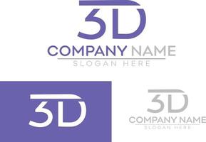 diseño de logotipo de tipografía de letra 3 d