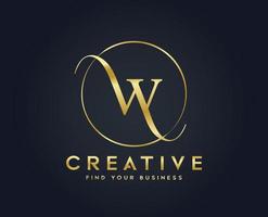 Letter W Cursive Business logo vector