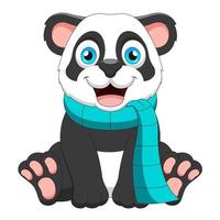 Cute baby panda cartoon sitting Cute animal cartoon vector