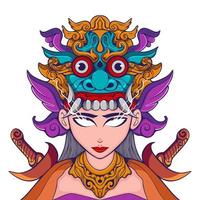 Balinese girl illustration vector