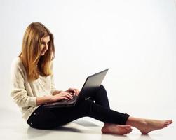 young girl with notebook photo