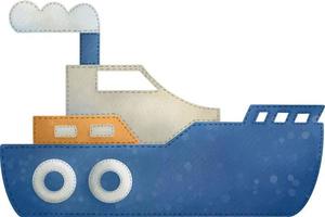Cute watercolor hand painted Boat. Hand drawn kids Illustration isolated on white background. vector