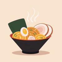 imagen vectorial de ramen de fideos asiáticos vector