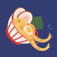 Tazón de imagen vectorial de fideos ramen vector