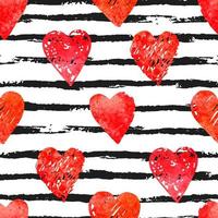 Vector seamless pattern with hearts shape and horizontal brush stroke in a modern style. Happy Valentines day illustration. For wallpaper, pattern fills, web page, textures, textile, wrapping paper