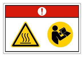 Danger Hot Surface Refer Instruction Manual Booklet Symbol Sign On White Background vector