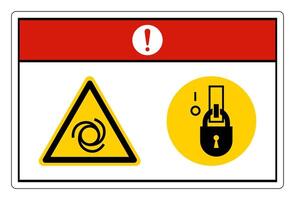 Danger Equipment Starts Automatically Lock Out In De-Energized State Symbol Sign On White Background vector