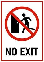 No Exit Sign On White Background vector