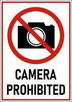 Camera Prohibited Sign On White Background vector