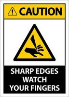 Caution Sharp Edges Watch Your Fingers On White Background vector