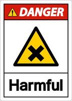 Harmful Danger Sign On White Background vector