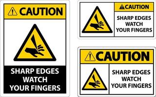 Caution Sharp Edges Watch Your Fingers On White Background vector