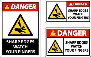 Danger Sharp Edges Watch Your Fingers On White Background vector