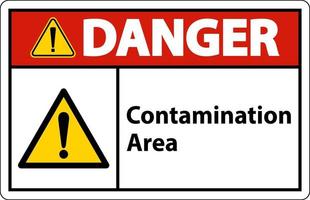 Contamination Area Danger Sign On White Background vector