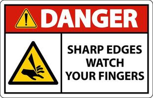 Danger Sharp Edges Watch Your Fingers On White Background vector