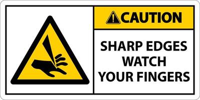 Caution Sharp Edges Watch Your Fingers On White Background vector