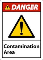 Contamination Area Danger Sign On White Background vector
