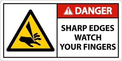 Danger Sharp Edges Watch Your Fingers On White Background vector