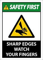 Safety First Sharp Edges Watch Your Fingers On White Background vector