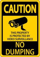 Caution No Dumping, Property Protected by Video Surveillance Sign vector