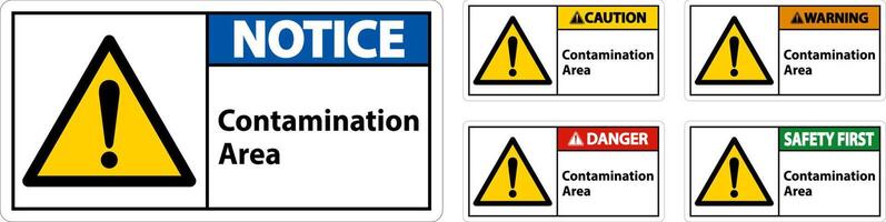 Contamination Area Warning Sign On White Background vector