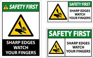 Safety First Sharp Edges Watch Your Fingers On White Background vector