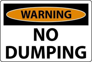 Warning No Dumping Sign On White Background vector