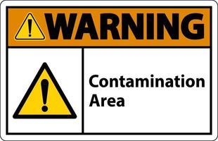 Contamination Area Warning Sign On White Background vector