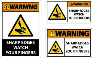 Warning Sharp Edges Watch Your Fingers On White Background vector