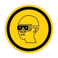 Caution Sign Eye Protection Required Symbol Isolate on White Background vector