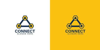 connect company logo template minimalist vector