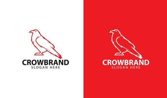 crowbrand bird logo template simple design vector