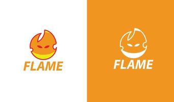 fire flame logo template simple design idea vector