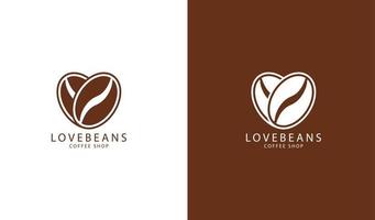 love beans coffee shop logo simple vector