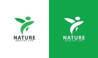 diseño simple de plantilla de logotipo de salud natural vector