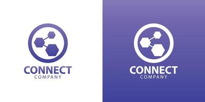 connect company logo template minimalist vector