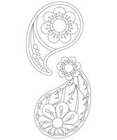 Mehndi Floral Coloring Page for Adult vector