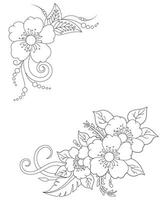 Mehndi Floral Coloring Page for Adult vector