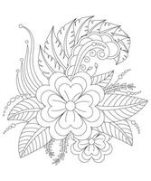 Mehndi Floral Coloring Page for Adult vector