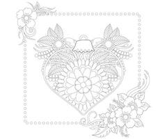 Christmas Balls Coloring Page For Doodle Style With Mehendi Flower. vector