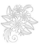 Mehndi Floral Coloring Page for Adult vector