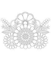 Mehndi Floral Coloring Page for Adult vector