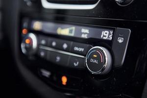 Radio panel. Modern new luxury automobile interior. Design and technology photo