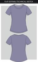 Technical flat sketch of sportswear top vector file