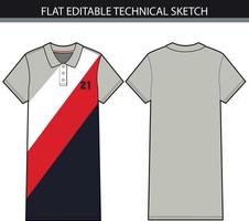 archivo de ilustración vectorial de vestido de polo de mujer. vector