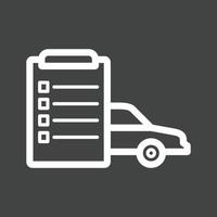 Checked Items in Car Line Inverted Icon vector