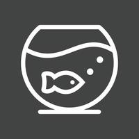 Fish Bowl Line Inverted Icon vector