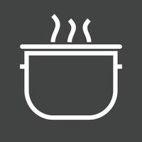 Cooking Pot Line Inverted Icon vector