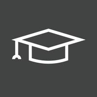 Graduate Hat Line Inverted Icon vector