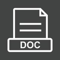 DOC Line Inverted Icon vector